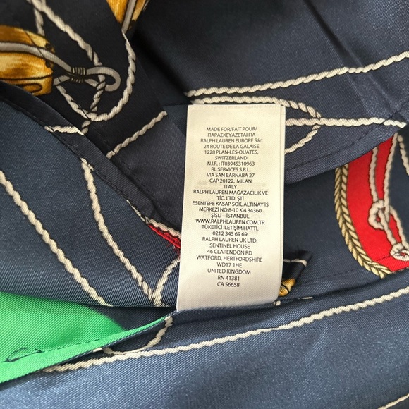 Lauren Ralph Lauren Multi Print Nautical Motif Twill Shirt Size M - Picture 7 of 12
